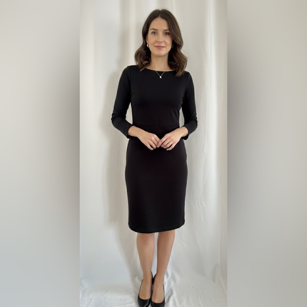 Classic Black 3/4 Sleeve Dress